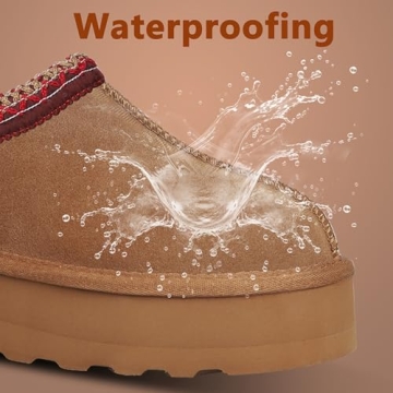 INPAKSA Women’s Platform Mini Boots Slip-On Winter Slippers