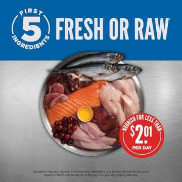 ORIJEN Original Dry Dog Food, Grain Free Dog Food for All Life Stages, Fresh or Raw Ingredients, 23.5 lb