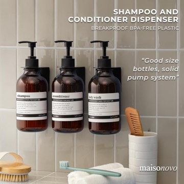 MaisoNovo Shampoo and Conditioner Wall-Mounted Dispenser Set