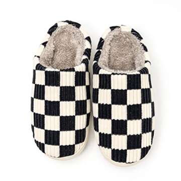 Guyarns House Slippers for Women,Fuzzy Mens Slippers,Casual House Shoes Memory Foam Womens Slippers Outdoor Indoor Warm Plush Bedroom Shoes with Faux Fur Lining