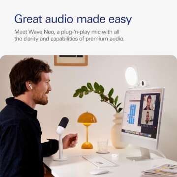 Elgato Wave Neo – USB Condenser Microphone, Tap to Mute, for Gaming, Streaming, Meetings, Voice Re...
