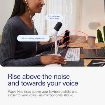 Elgato Wave Neo – USB Condenser Microphone, Tap to Mute, for Gaming, Streaming, Meetings, Voice Recording on Teams/Zoom/OBS/Twitch/YouTube & more, Plug-’n-Play, Works on Laptop, PC, Mac, iPad, iPhone