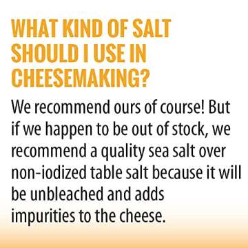 Cheese Sea Salt, Fine Sea Salt for Homemade Cheese Making, Gluten-Free and Non-Iodized Salt, Kosher Cheese Kit Essential Salt, 1 lb Shaker, Sea Salt Superstore