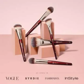 BK BEAUTY - CORE LINE EXTENSION FACE SET (5PC) - Professional Makeup Brush Set for Liquid, Cream & P...