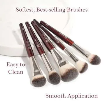 BK BEAUTY - CORE LINE EXTENSION FACE SET (5PC) - Professional Makeup Brush Set for Liquid, Cream & Powder | Premium Makeup Brushes for Flawless Application