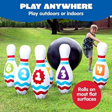 JOYIN Giant Inflatable Bowling Set for Kids and Adults, Christmas Birthday Party Games, Kids Educati...