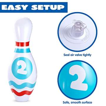 JOYIN Giant Inflatable Bowling Set for Kids and Adults, Christmas Birthday Party Games, Kids Education Motor Skills Toys