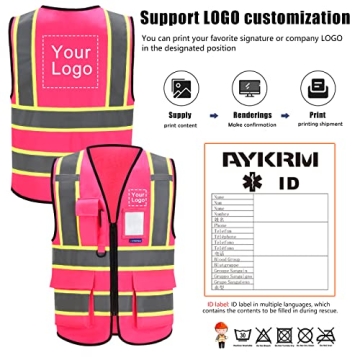 AYKRM High Visibility Safety Vest - 11 Colors for Ultimate Safety