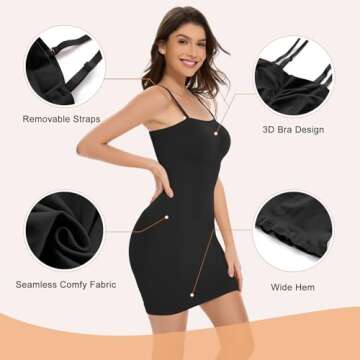 Strapless Shapewear Slips for Womem Under Dresses Strapless Slips Full Body Shaper Tummy Control Dress Slip