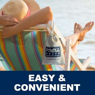 Compact Sand Remover Brush & Powder Pouch for Beach