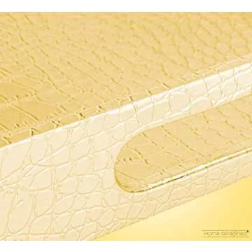 Home Redefined Gold Glossy Faux Leather Serving Tray