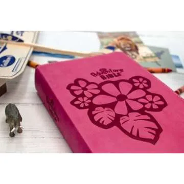 NKJV Adventure Bible Pink Leathersoft Full Color for Kids