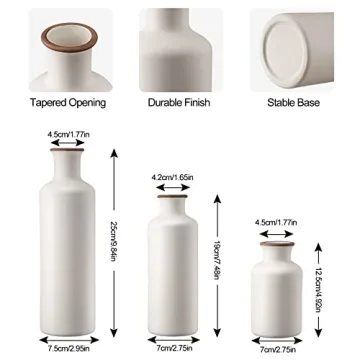 Elegant 3Pcs Ceramic Decorative Vases Set