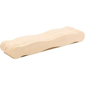 Wooden 8" Fan Handles, Wedding Programs, or Paint Mixing, Pack 100, Jumbo Craft Popsicle Sticks for Auction Bid Paddles, Wooden Wavy Flat Stems for Any DIY Crafting Supplies Kit, by Woodpeckers