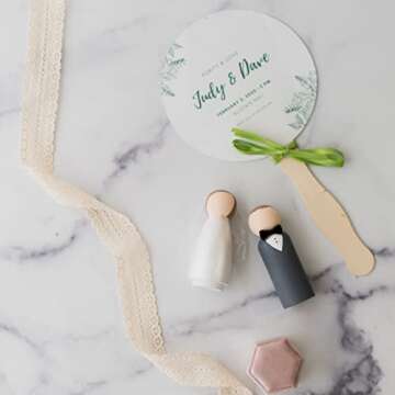 Wooden 8" Fan Handles, Wedding Programs, or Paint Mixing, Pack 100, Jumbo Craft Popsicle Sticks for Auction Bid Paddles, Wooden Wavy Flat Stems for Any DIY Crafting Supplies Kit, by Woodpeckers