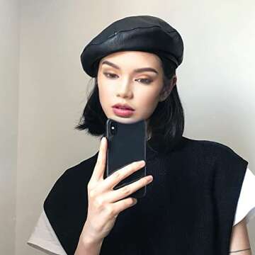 YRPNDP PU Leather Beret - Chic Fashion Hat for All Occasions