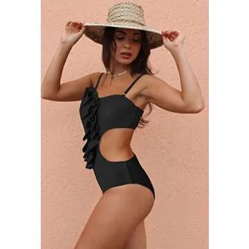 Chic SPORLIKE Women's Flounce One-Piece Swimwear