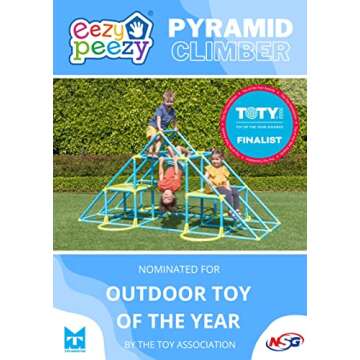Eezy Peezy Mega Pyramid Monkey Bars Climbing Tower Active Outdoor Fun for Kids Ages 3 to 8 Years Old