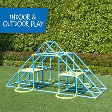 Eezy Peezy Mega Pyramid Monkey Bars Climbing Tower Active Outdoor Fun for Kids Ages 3 to 8 Years Old