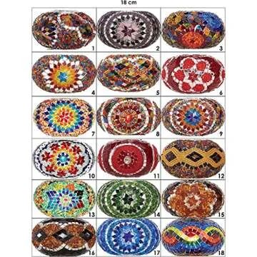 DEMMEX Customizable Turkish Moroccan Mosaic Tiffany Floor Table Lamp 3 Big Globes, 37"