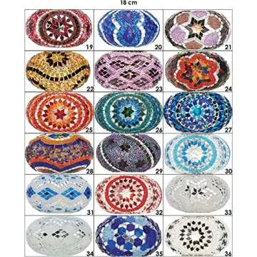 DEMMEX Customizable Turkish Moroccan Mosaic Tiffany Floor Table Lamp 3 Big Globes, 37"