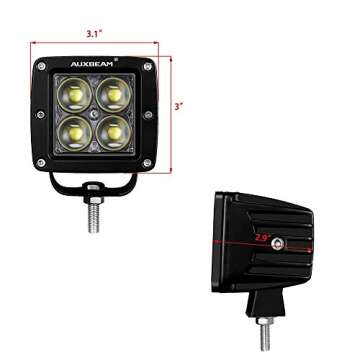 Auxbeam 3 Inch LED Light Bar 20w LED Pods Fog Lights Square Cube Lights Spot Beam Driving Light Wate...