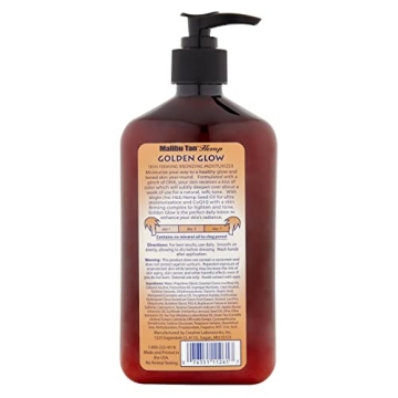 Malibu Tan Hemp Golden Glow Skin Firming Lotion for Natural Tan