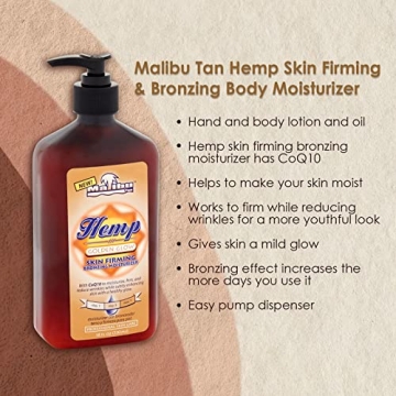 Malibu Tan Hemp Golden Glow Skin Firming Lotion for Natural Tan