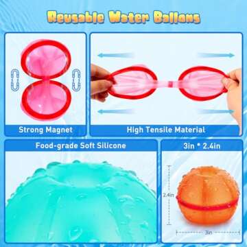 Minetom Reusable Silicone Water Balloons for Kids