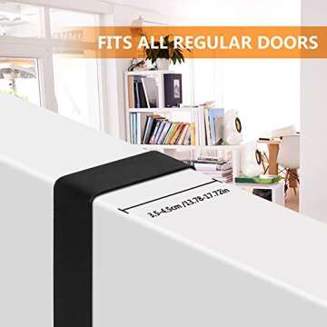 JSVER Wooden Over The Door Hooks 5 Hooks Door Hanger, Sturdy Heavy Duty Coat Rack for Bag, Coat, Tow...