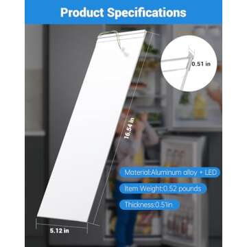 W11048980 W11455230 Refrigerator LED Light Assembly Fit for Whirlpool WRQA59CNKZ Kitchen-Aid KRQC506MPS00 Replacement W11455230 W11032355 W11470191 W11032353