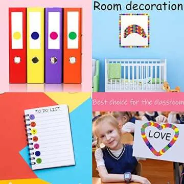2800 PCS Colored Dot Stickers Round Color Coding Labels Circle Dots Labels Stickers Polka Circle Dot Stickers Label Sticker for Office,Classroom,Papers Etc