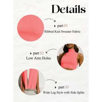 ARTFREE Women's Stylish 2-Piece Ribbed Knit Outfits