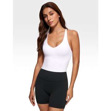 INGIA Women's Comfortable V Neck Tank Top for Yoga