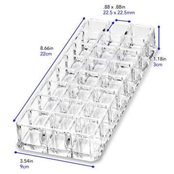 BY ALEGORY byAlegory (Set Of 2) Acrylic Lipstick Makeup Organizers 24 Space Beauty Storage Refillable Cosmetic Container - Clear