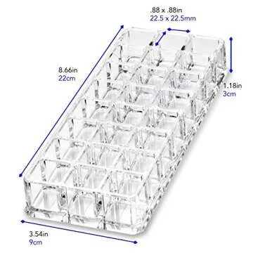 BY ALEGORY byAlegory (Set Of 2) Acrylic Lipstick Makeup Organizers 24 Space Beauty Storage Refillable Cosmetic Container - Clear