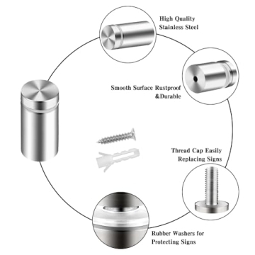 Durable Standoff Screws for Acrylic Displays and Signs
