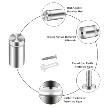 Durable Standoff Screws for Acrylic Displays and Signs