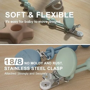 Stylish Silicone Pacifier Clips for Baby Boys and Girls