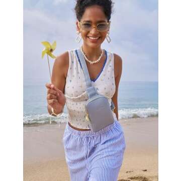 AOCINA INICAT Small Sling Bag Crossbody Vegan Leather Fanny Packs for Women Fashionable Chest Bag fo...