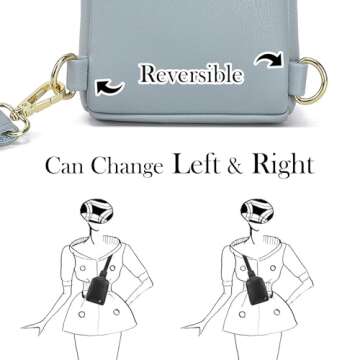 AOCINA INICAT Small Sling Bag Crossbody Vegan Leather Fanny Packs for Women Fashionable Chest Bag for Travel(0-Light Blue)