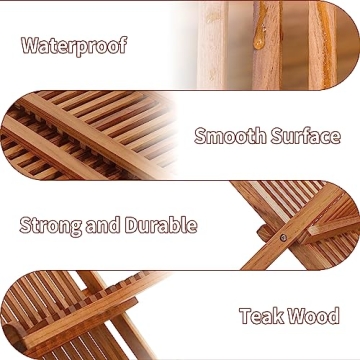 Utoplike Collapsible Teak Dish Rack for Kitchen Organization