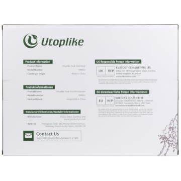 Utoplike Collapsible Teak Dish Rack for Kitchen Organization