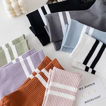 Yoga Socks with Grips for Women - Non Slip Cushioned Socks