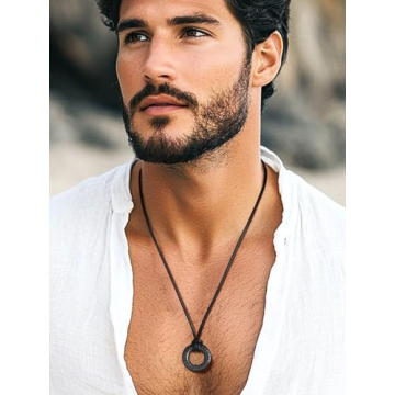 Viking Runes Necklace with Leather Chains - Nordic Style