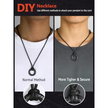 Viking Runes Necklace with Leather Chains - Nordic Style