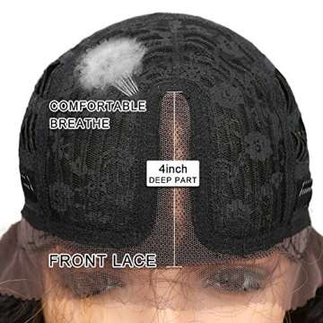 Joedir Lace Front Wigs Ombre Blonde 28'' Long Small Curly Wavy Synthetic Wigs For Black Women 130% Density Wigs(Ombre Gold Color)