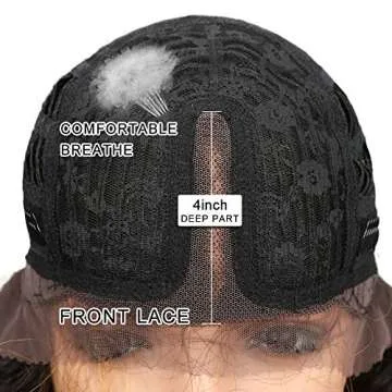 Joedir Lace Front Wigs Ombre Blonde 28'' Long Small Curly Wavy Synthetic Wigs For Black Women 130% Density Wigs(Ombre Gold Color)