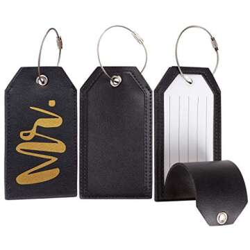 Charming Mr Mrs Leather Luggage Tags for Couples