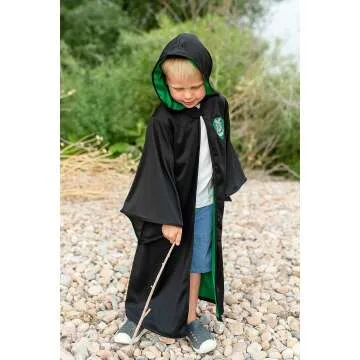 Green Hooded Wizard Robe Dress Up Costume for Kids